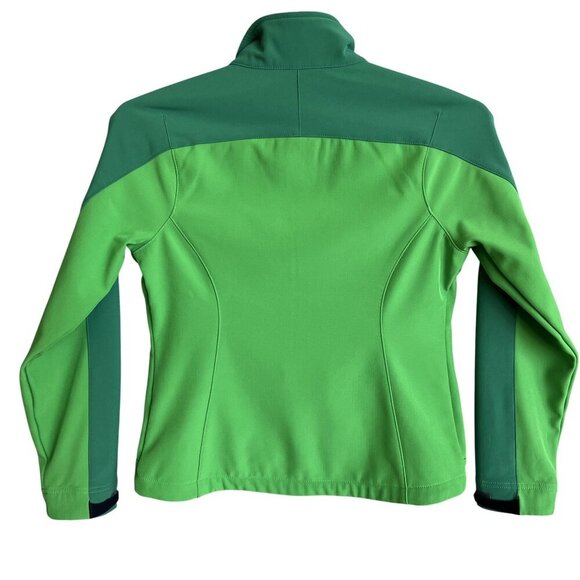 L L Bean Womens XS Pet Softshell Jacket Green Colorblock Athletic Jogging Hiking - Picture 3 of 13